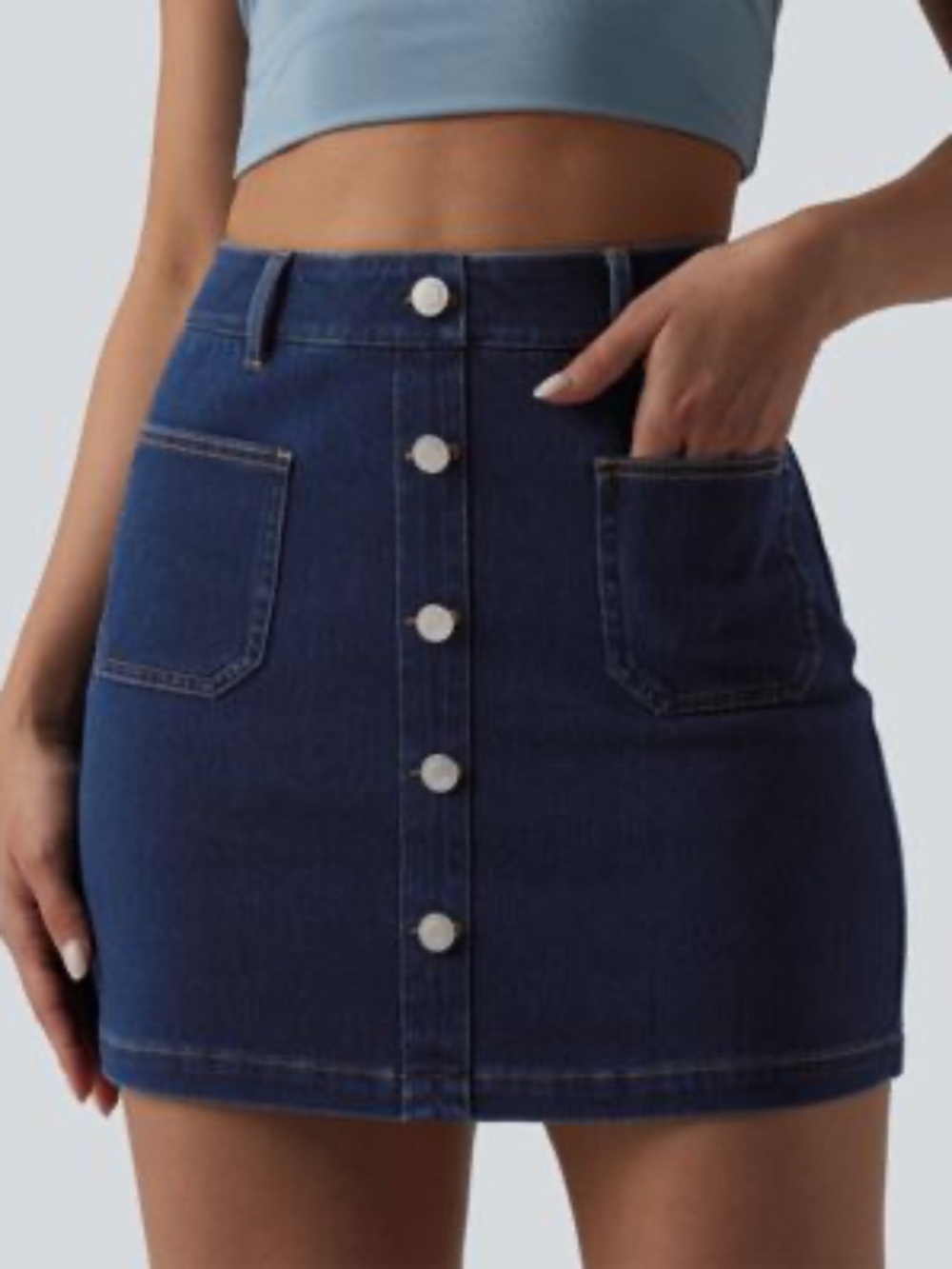 High Waisted Mini Denim Skirt